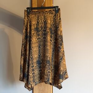 Apt. 9 Black And Orange Asymmetrical A-Line Midi Skirt Size XS